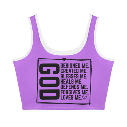 God Loves Me - Womens Summer Stretch Crop Tank Top