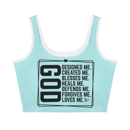 God Loves Me - Womens Summer Stretch Crop Tank Top