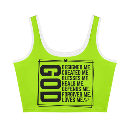 God Loves Me - Womens Summer Stretch Crop Tank Top