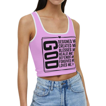 God Loves Me - Womens Summer Stretch Crop Tank Top