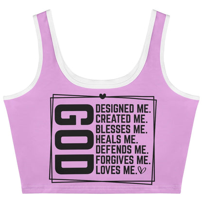 God Loves Me - Womens Summer Stretch Crop Tank Top