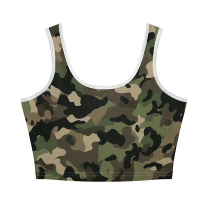 God Loves Me - Camo Back - Womens Summer Stretch Crop Tank Top