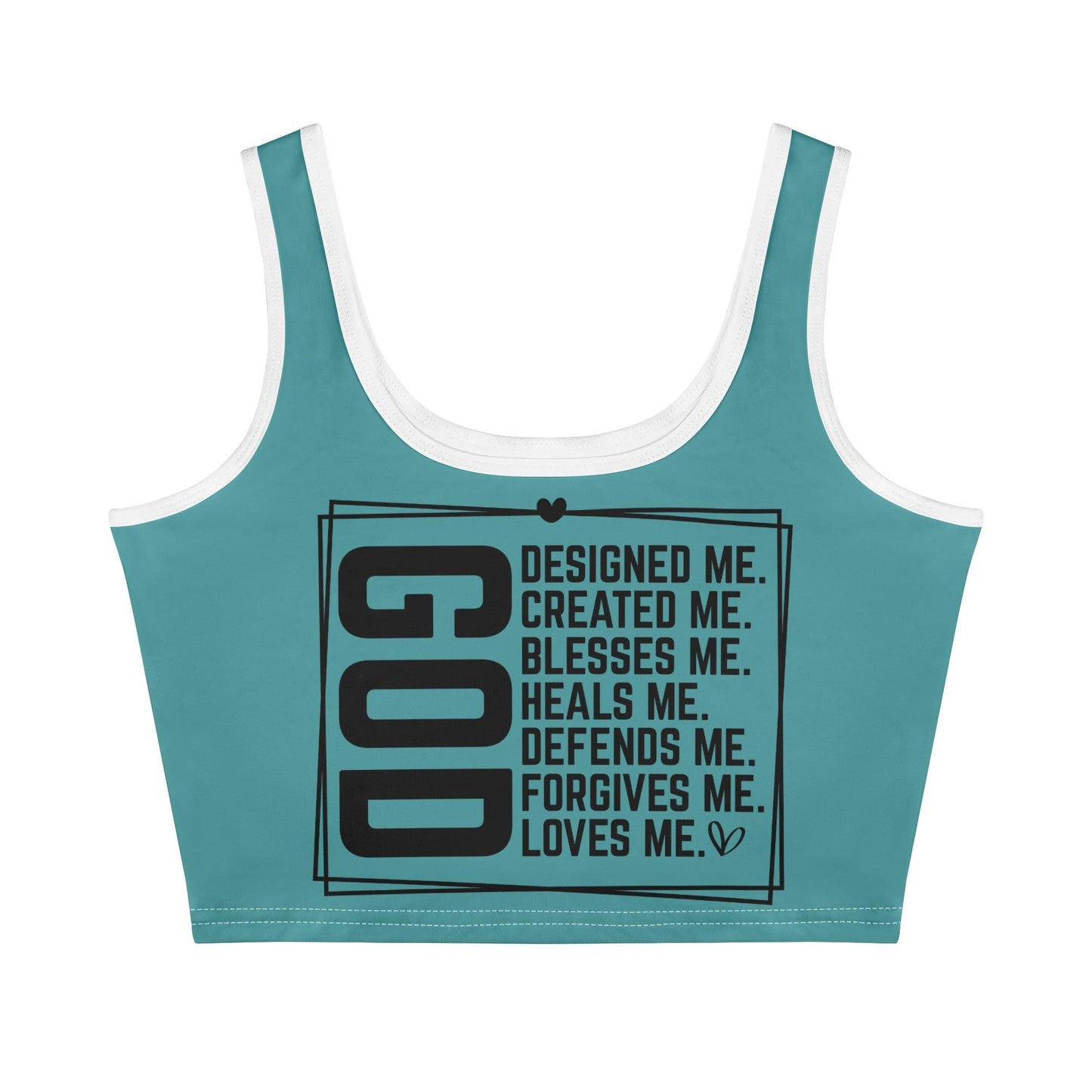 God Loves Me - Camo Back - Womens Summer Stretch Crop Tank Top