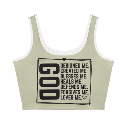 God Loves Me - Camo Back - Womens Summer Stretch Crop Tank Top