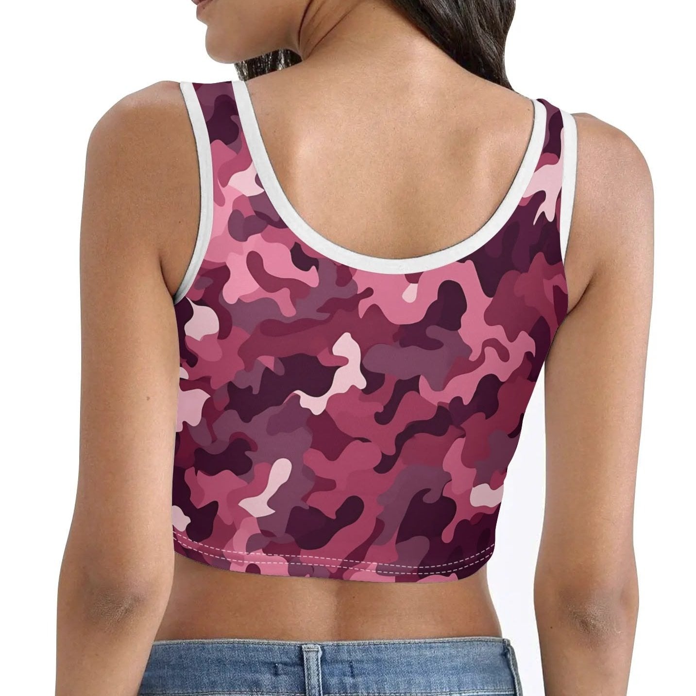 God Loves Me - Camo Back - Womens Summer Stretch Crop Tank Top