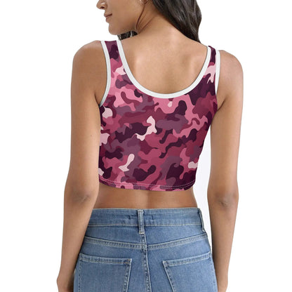 God Loves Me - Camo Back - Womens Summer Stretch Crop Tank Top