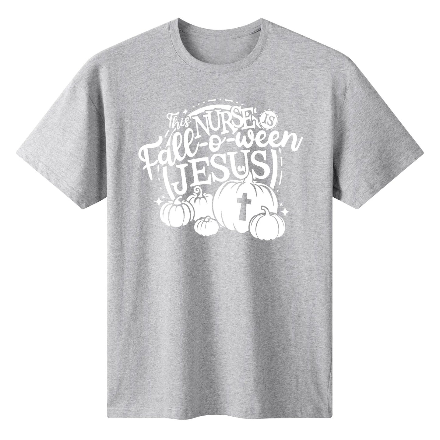 This Nurse FALL-o-ween Jesus - Womens Super Soft 100% Cotton T-Shirt