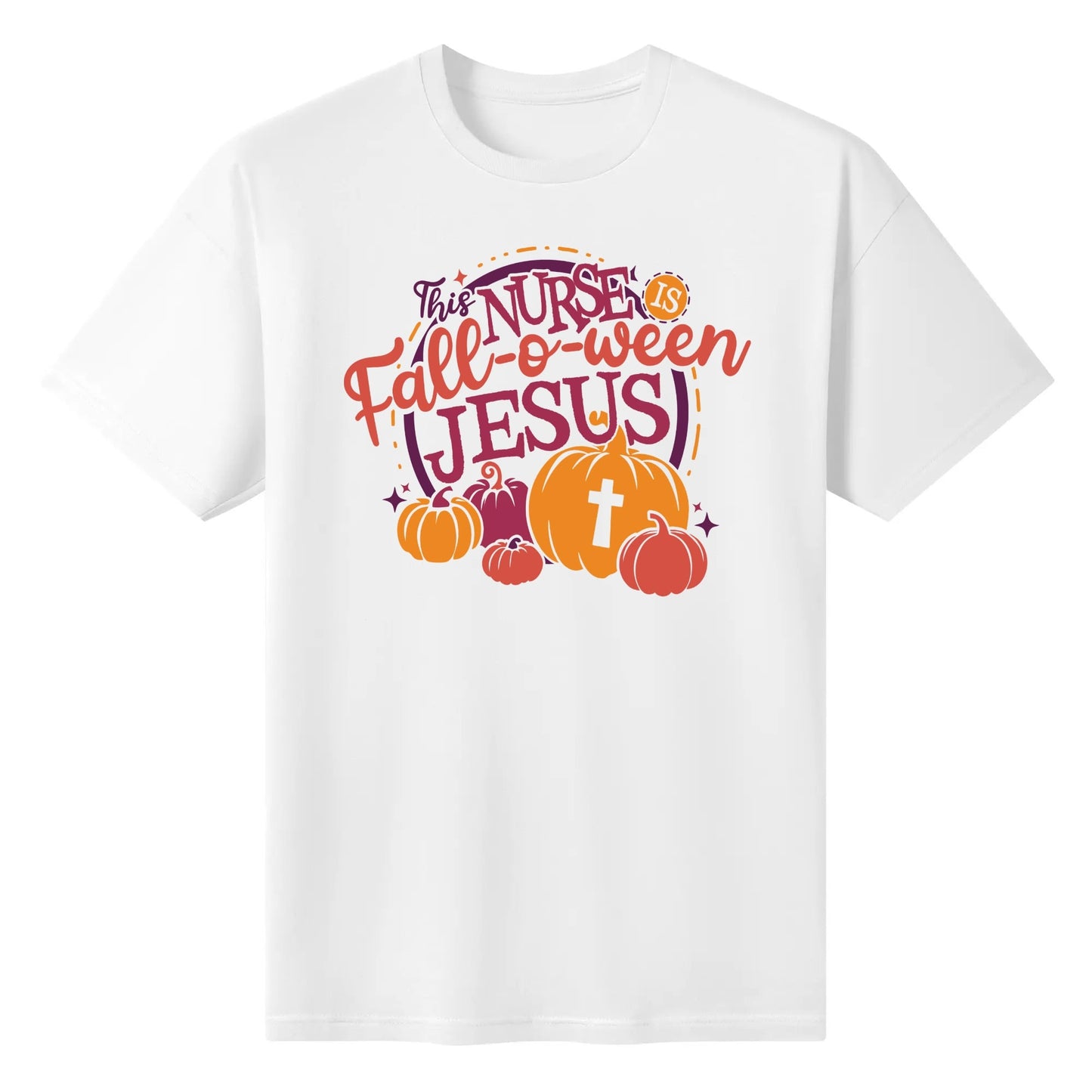 This Nurse FALL-o-ween Jesus - Womens Super Soft 100% Cotton T-Shirt