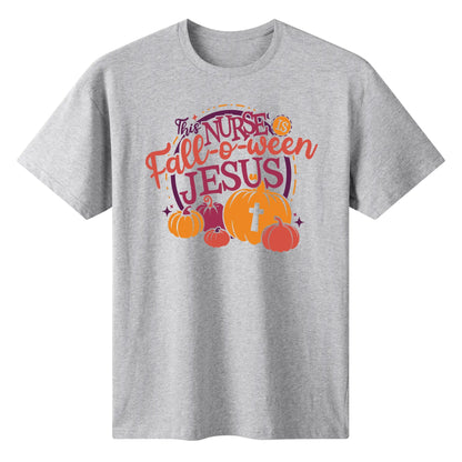 This Nurse FALL-o-ween Jesus - Womens Super Soft 100% Cotton T-Shirt