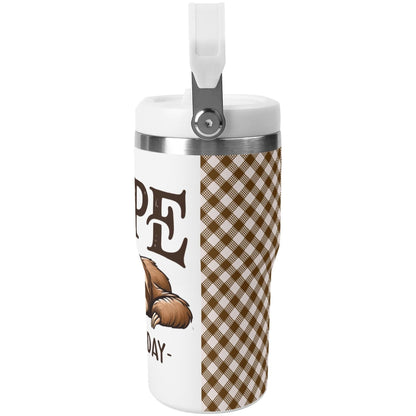 Nope Not Today - 20oz Stainless Steel Sloth Water Bottle Coffee Mug Tumblers for Vehicle Cup Holders - Dishwasher Safe!