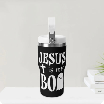 Jesus Is My Boo - 20oz Stainless Steel Water Bottle Coffee Mug Tumblers for Vehicle Cup Holders - Dishwasher Safe!