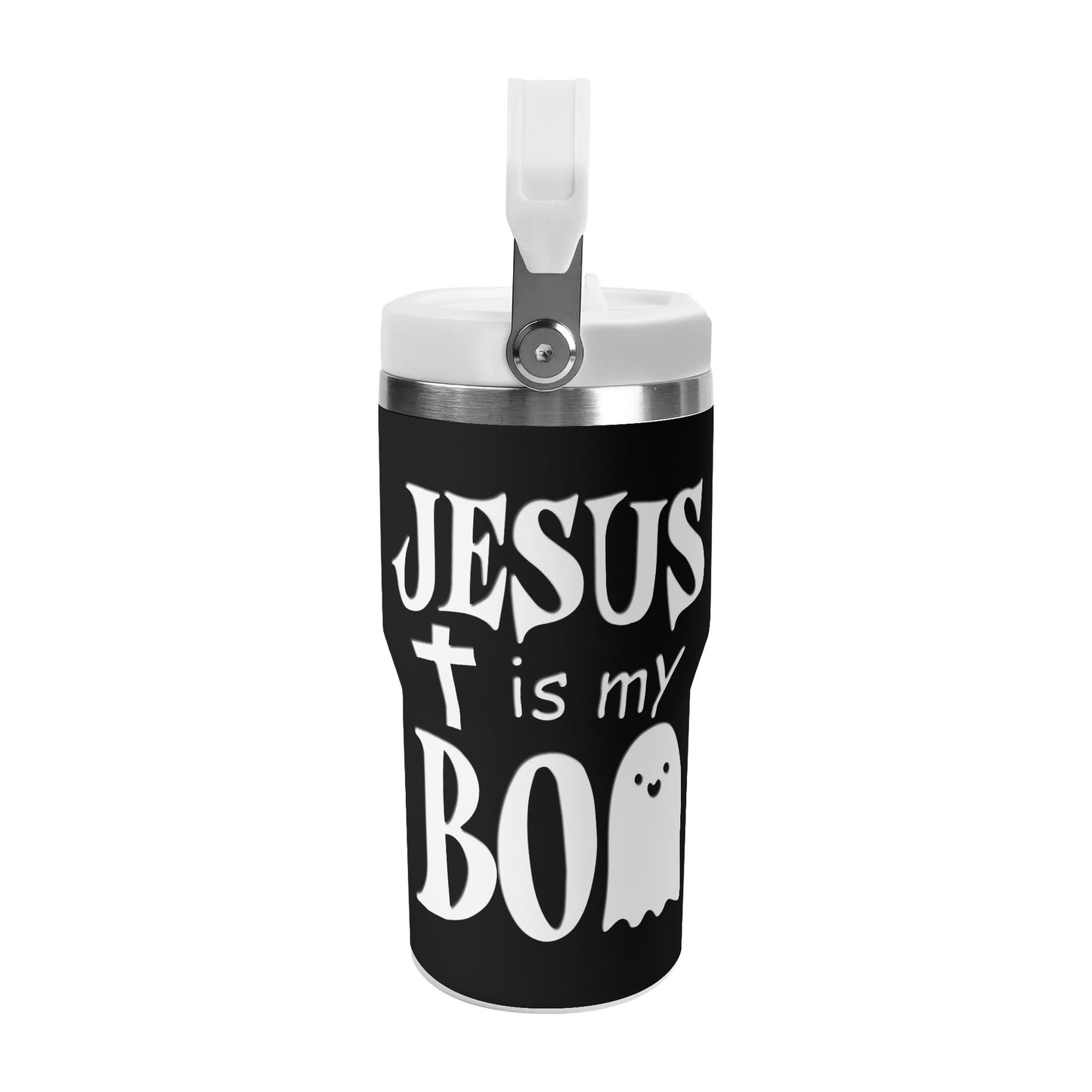 Jesus Is My Boo - 20oz Stainless Steel Water Bottle Coffee Mug Tumblers for Vehicle Cup Holders - Dishwasher Safe!