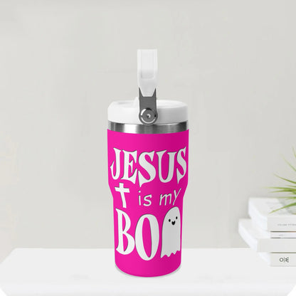 Jesus Is My Boo - 20oz Stainless Steel Water Bottle Coffee Mug Tumblers for Vehicle Cup Holders - Dishwasher Safe!