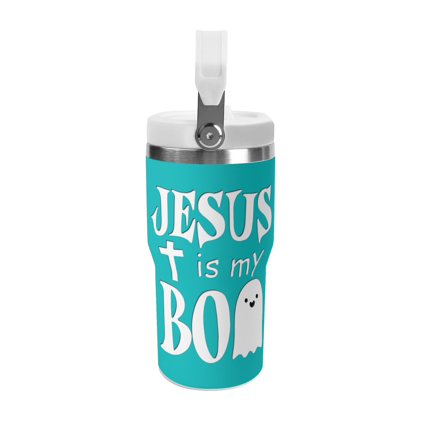 Jesus Is My Boo - 20oz Stainless Steel Water Bottle Coffee Mug Tumblers for Vehicle Cup Holders - Dishwasher Safe!