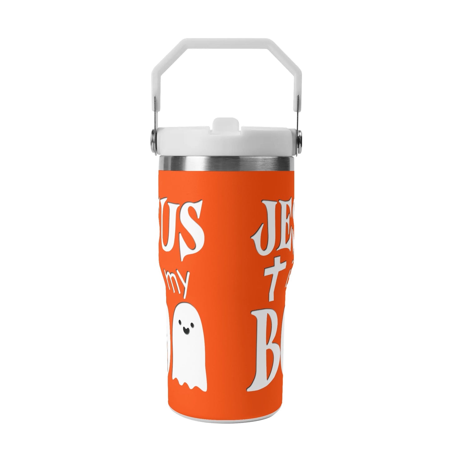 Jesus Is My Boo - 20oz Stainless Steel Water Bottle Coffee Mug Tumblers for Vehicle Cup Holders - Dishwasher Safe!