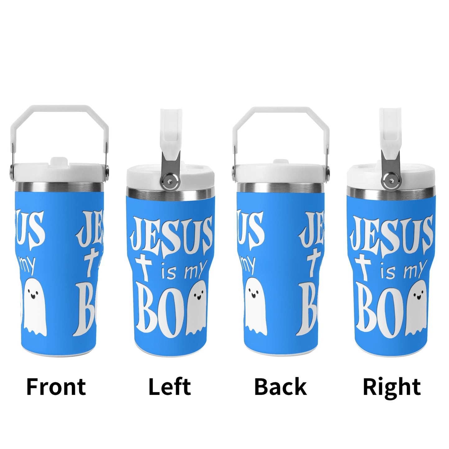 Jesus Is My Boo - 20oz Stainless Steel Water Bottle Coffee Mug Tumblers for Vehicle Cup Holders - Dishwasher Safe!