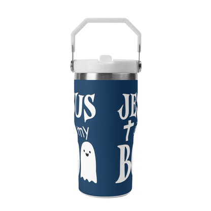 Jesus Is My Boo - 20oz Stainless Steel Water Bottle Coffee Mug Tumblers for Vehicle Cup Holders - Dishwasher Safe!