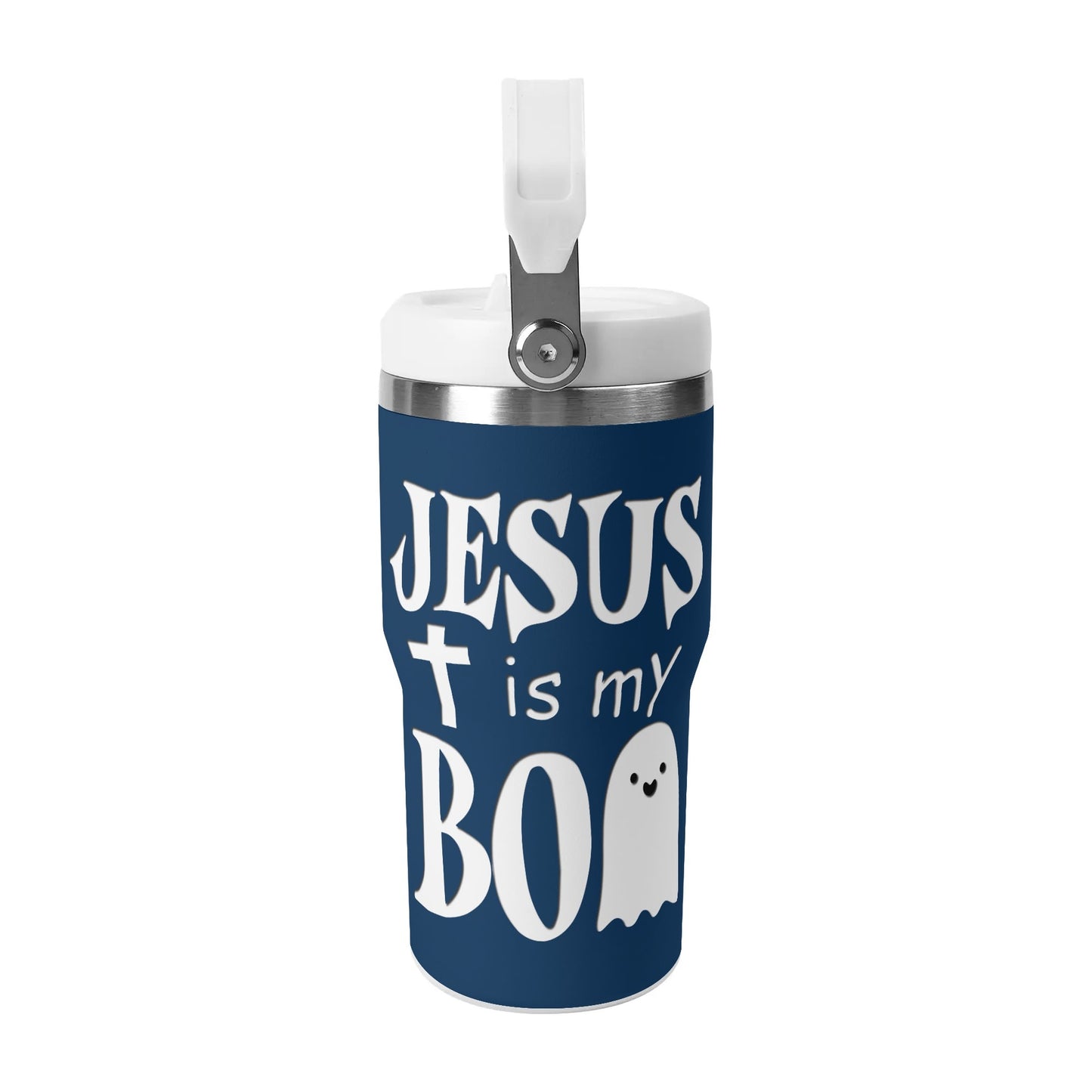 Jesus Is My Boo - 20oz Stainless Steel Water Bottle Coffee Mug Tumblers for Vehicle Cup Holders - Dishwasher Safe!