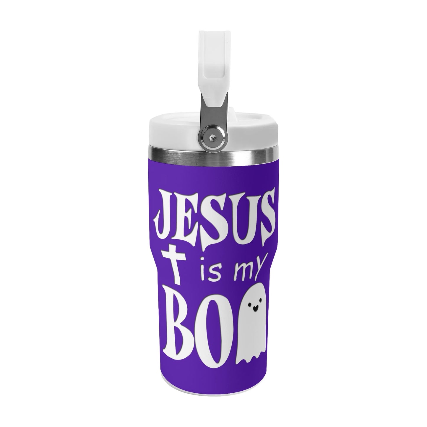 Jesus Is My Boo - 20oz Stainless Steel Water Bottle Coffee Mug Tumblers for Vehicle Cup Holders - Dishwasher Safe!