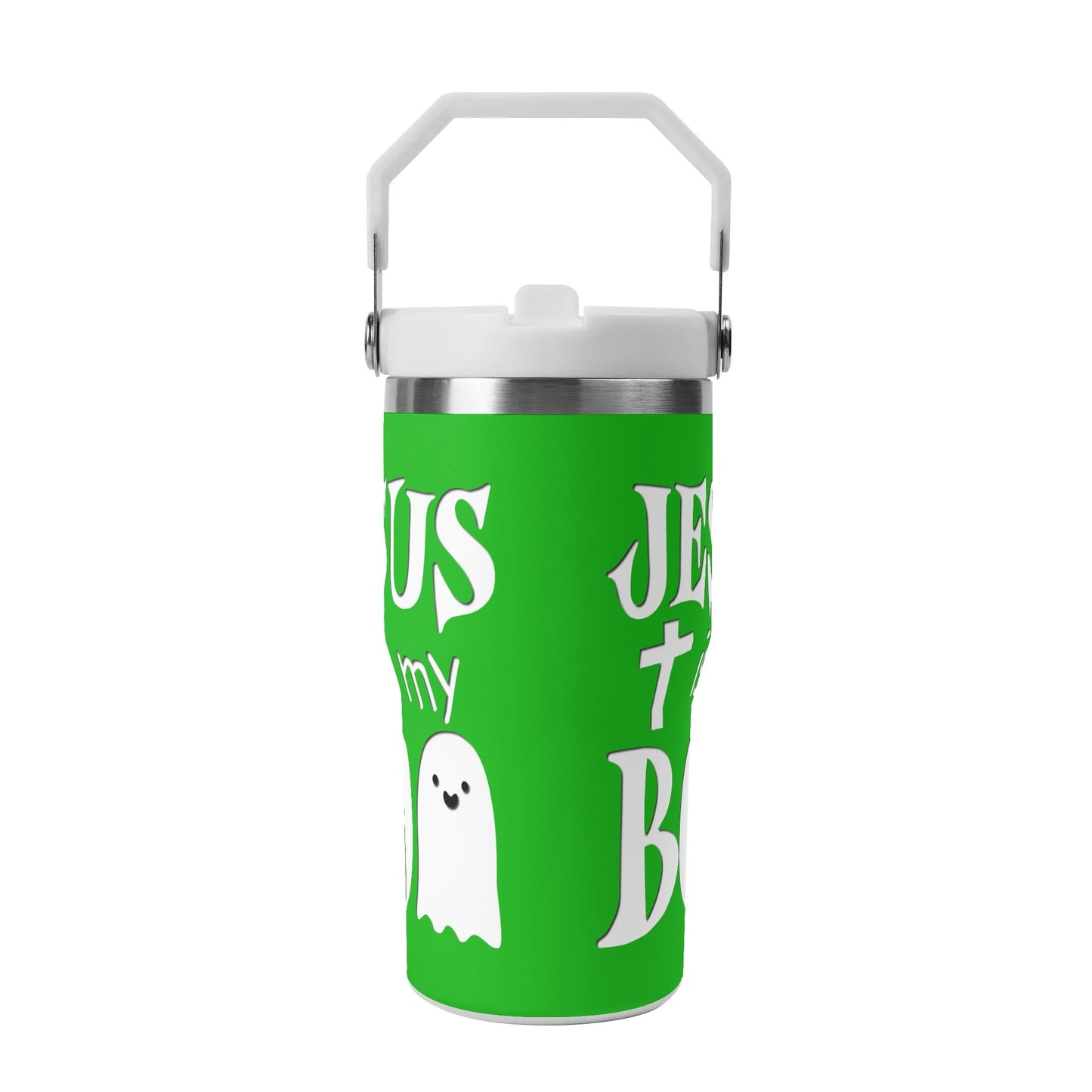 Jesus Is My Boo - 20oz Stainless Steel Water Bottle Coffee Mug Tumblers for Vehicle Cup Holders - Dishwasher Safe!