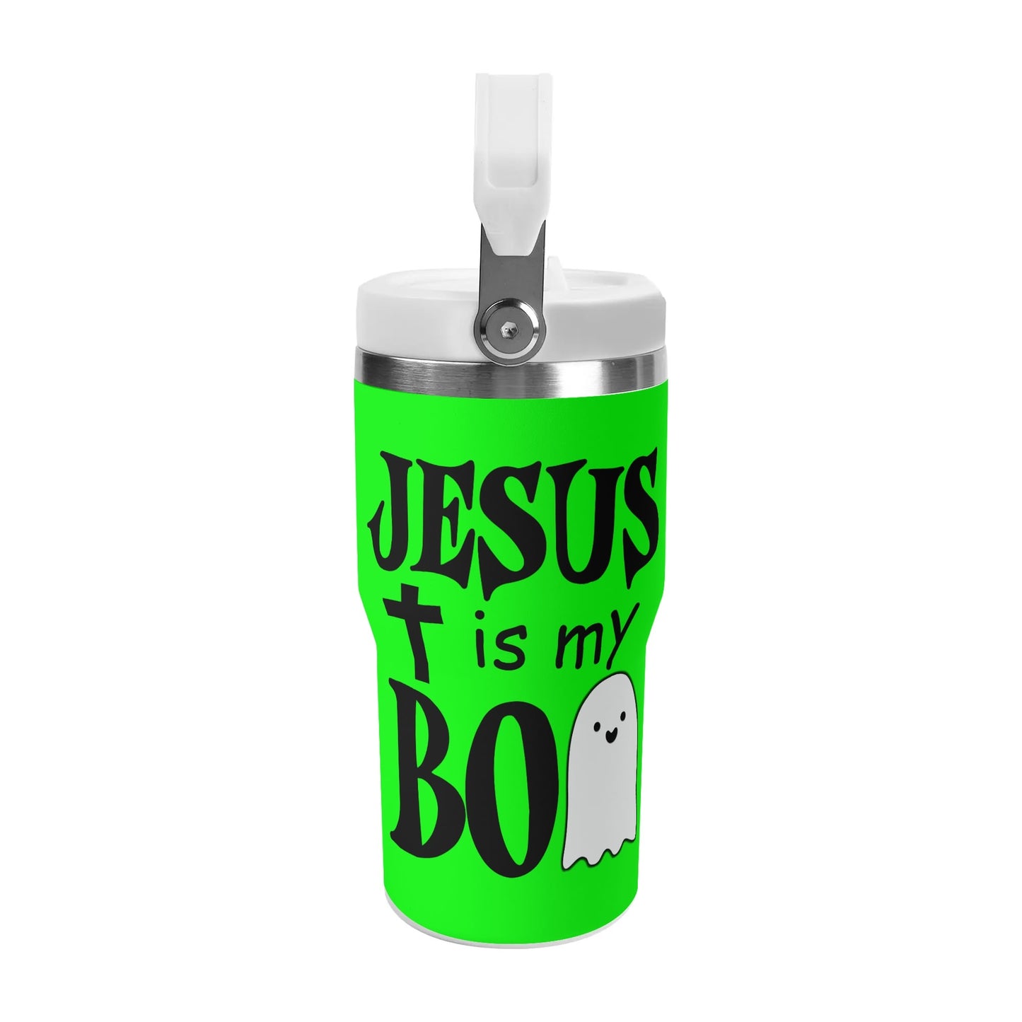 Jesus Is My Boo - 20oz Stainless Steel Water Bottle Coffee Mug Tumblers for Vehicle Cup Holders - Dishwasher Safe!