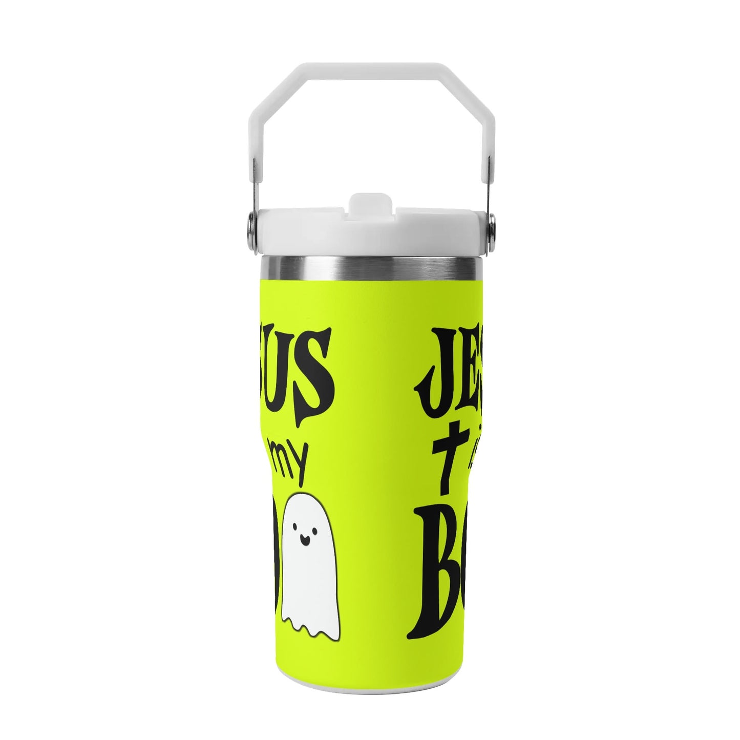 Jesus Is My Boo - 20oz Stainless Steel Water Bottle Coffee Mug Tumblers for Vehicle Cup Holders - Dishwasher Safe!