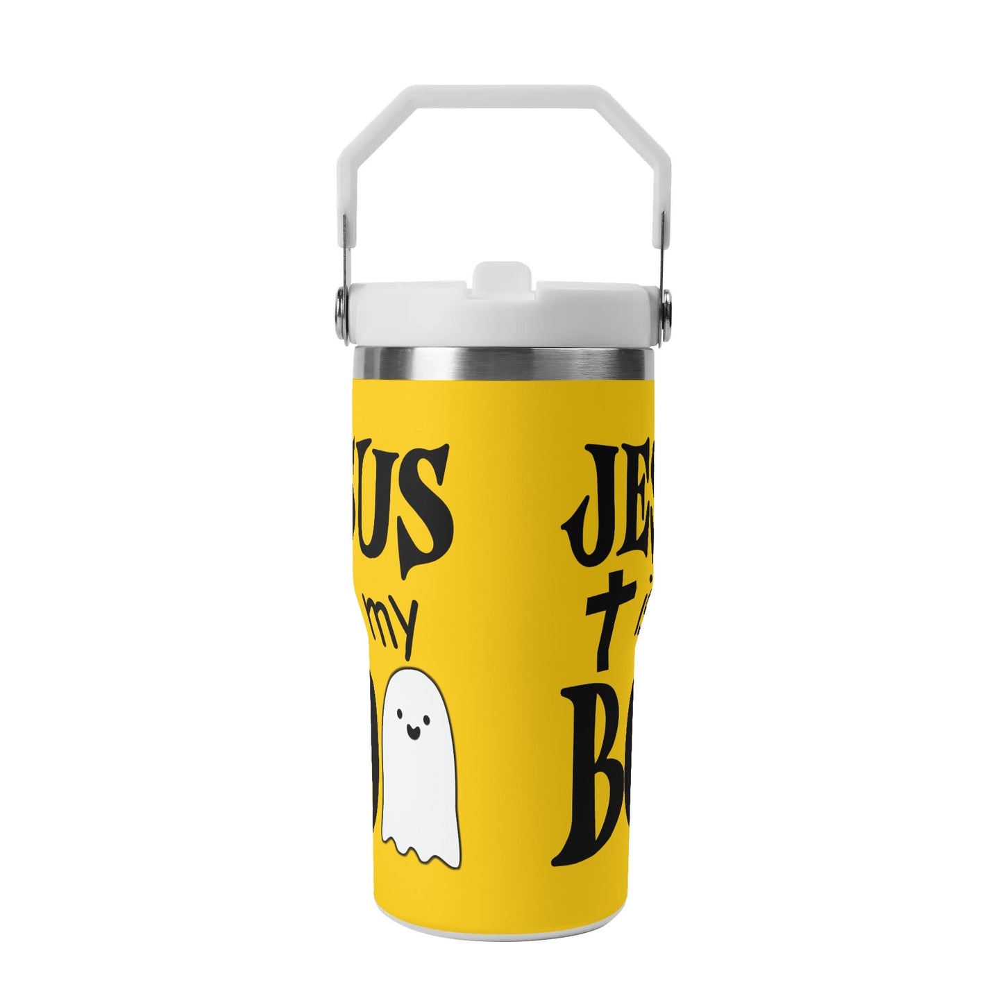 Jesus Is My Boo - 20oz Stainless Steel Water Bottle Coffee Mug Tumblers for Vehicle Cup Holders - Dishwasher Safe!