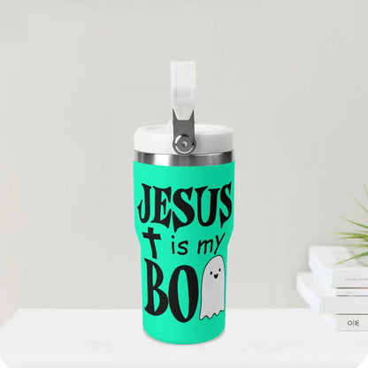 Jesus Is My Boo - 20oz Stainless Steel Water Bottle Coffee Mug Tumblers for Vehicle Cup Holders - Dishwasher Safe!