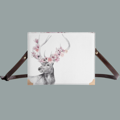 Floral Elk - Handbag Book Cover Crossbody Bag for Literary Lovers