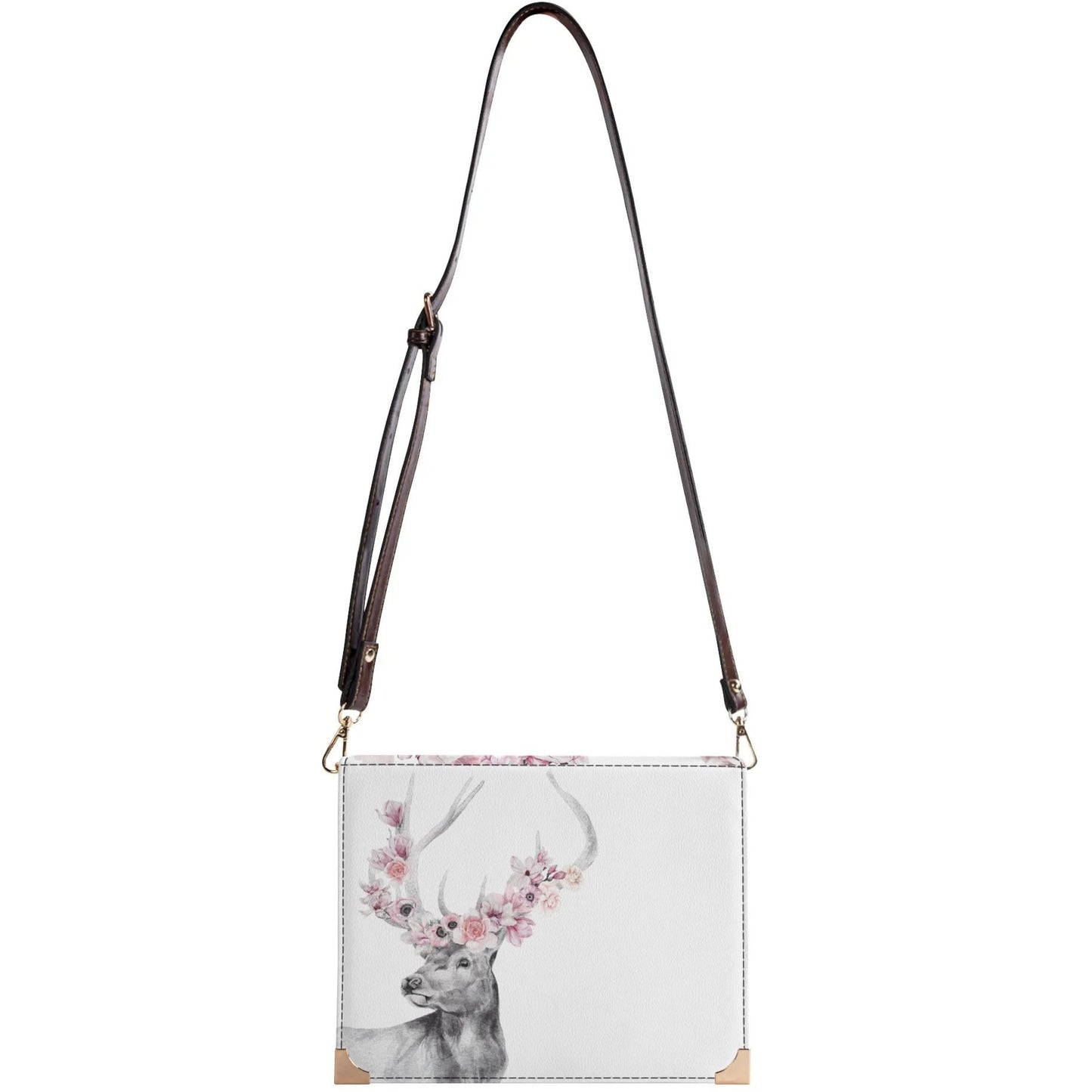 Floral Elk - Handbag Book Cover Crossbody Bag for Literary Lovers