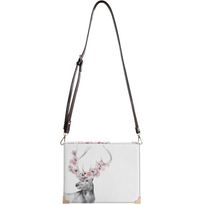 Floral Elk - Handbag Book Cover Crossbody Bag for Literary Lovers