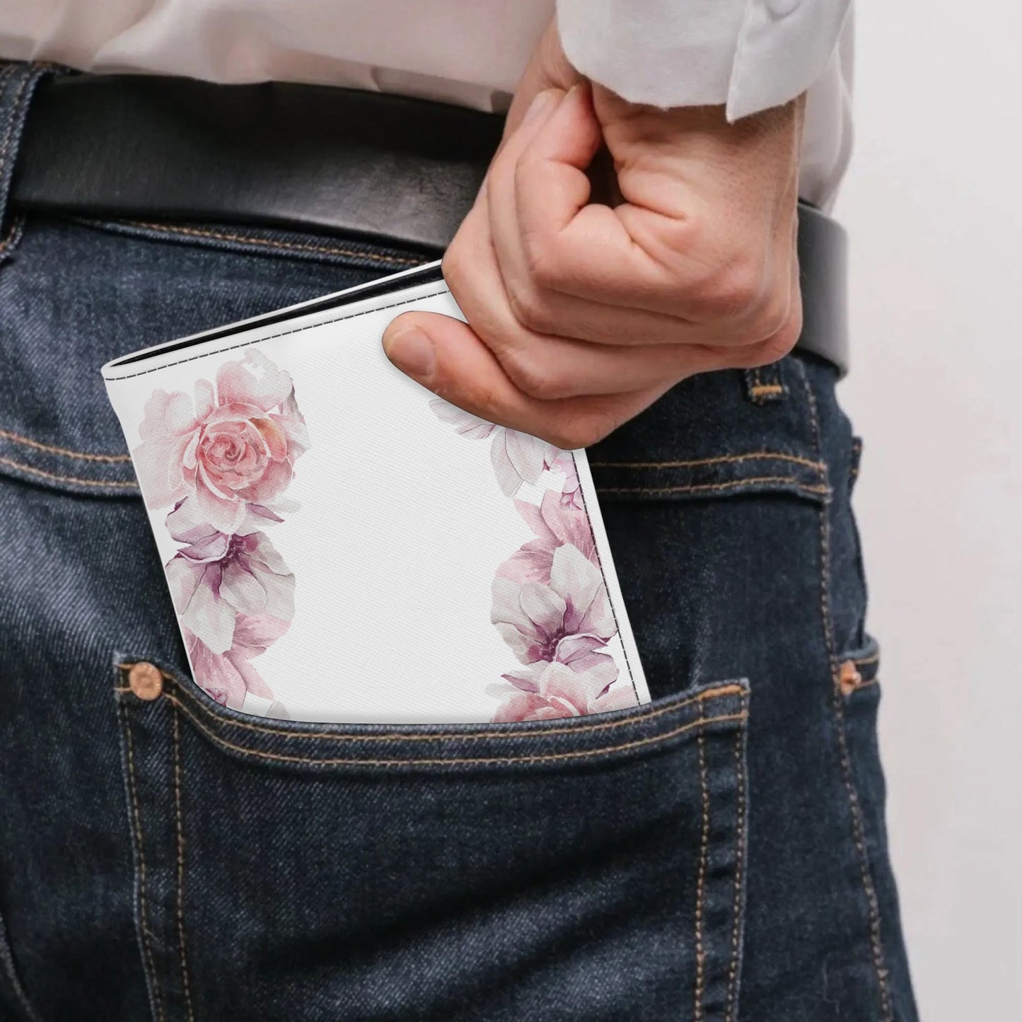 Floral Elk - PU Leather Passport Case Business Name ID Card Holder