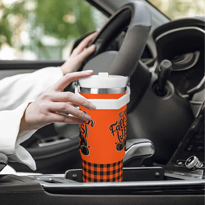 This Nurse Is Fall-O-Ween Jesus - 30oz Stainless Steel Tumblers Coffee Cup Suitable for Vehicle Cup Holders - Dishwasher Safe