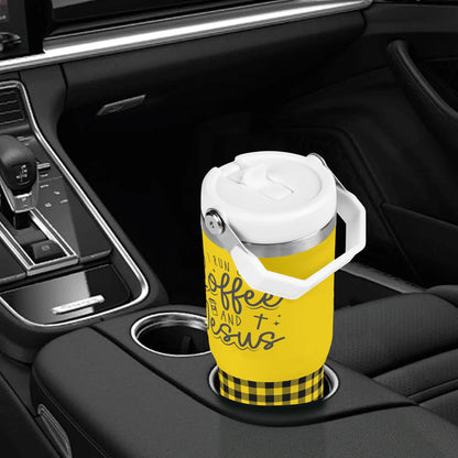 I Run On Coffee And Jesus - 30oz Stainless Steel Tumblers Coffee Cup Suitable for Vehicle Cup Holders - Dishwasher Safe