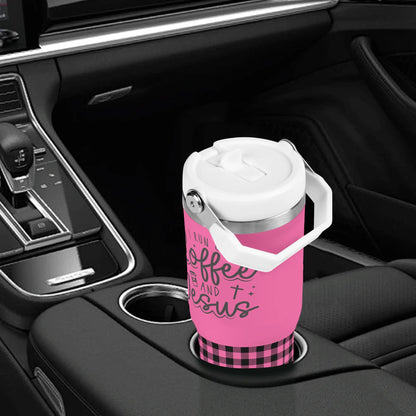 I Run On Coffee And Jesus - 30oz Stainless Steel Tumblers Coffee Cup Suitable for Vehicle Cup Holders - Dishwasher Safe