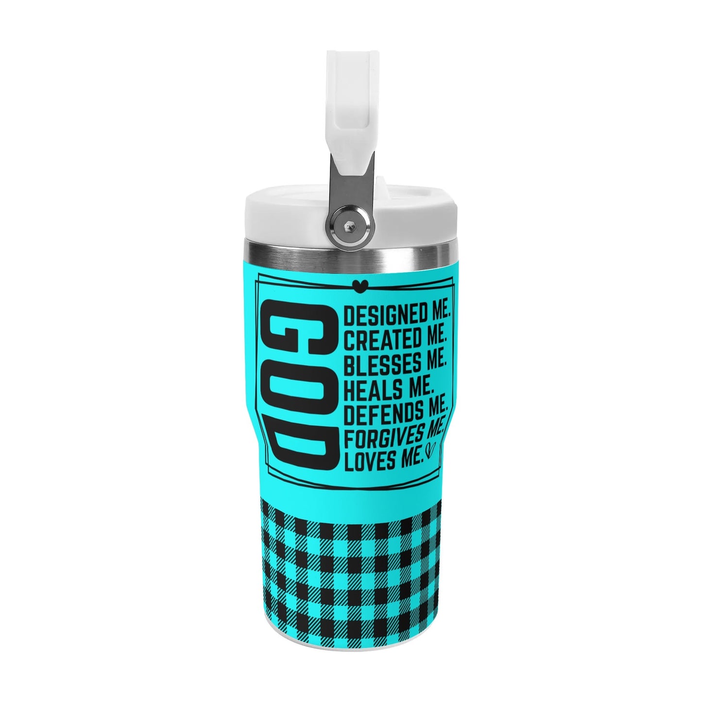 God Loves Me - 20oz Stainless Steel Water Bottle Coffee Mug Tumblers for Vehicle Cup Holders - Dishwasher Safe!