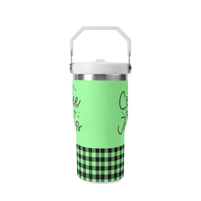 I Run On Coffee & Jesus - 20oz Stainless Steel Water Bottle Coffee Mug Tumblers for Vehicle Cup Holders - Dishwasher Safe!