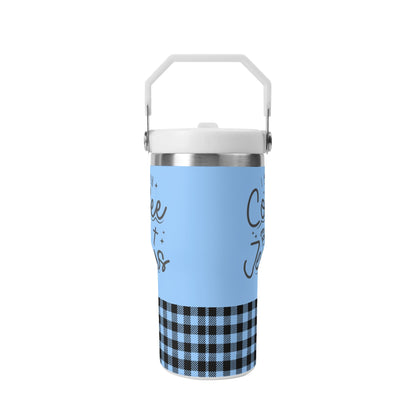 I Run On Coffee & Jesus - 20oz Stainless Steel Water Bottle Coffee Mug Tumblers for Vehicle Cup Holders - Dishwasher Safe!