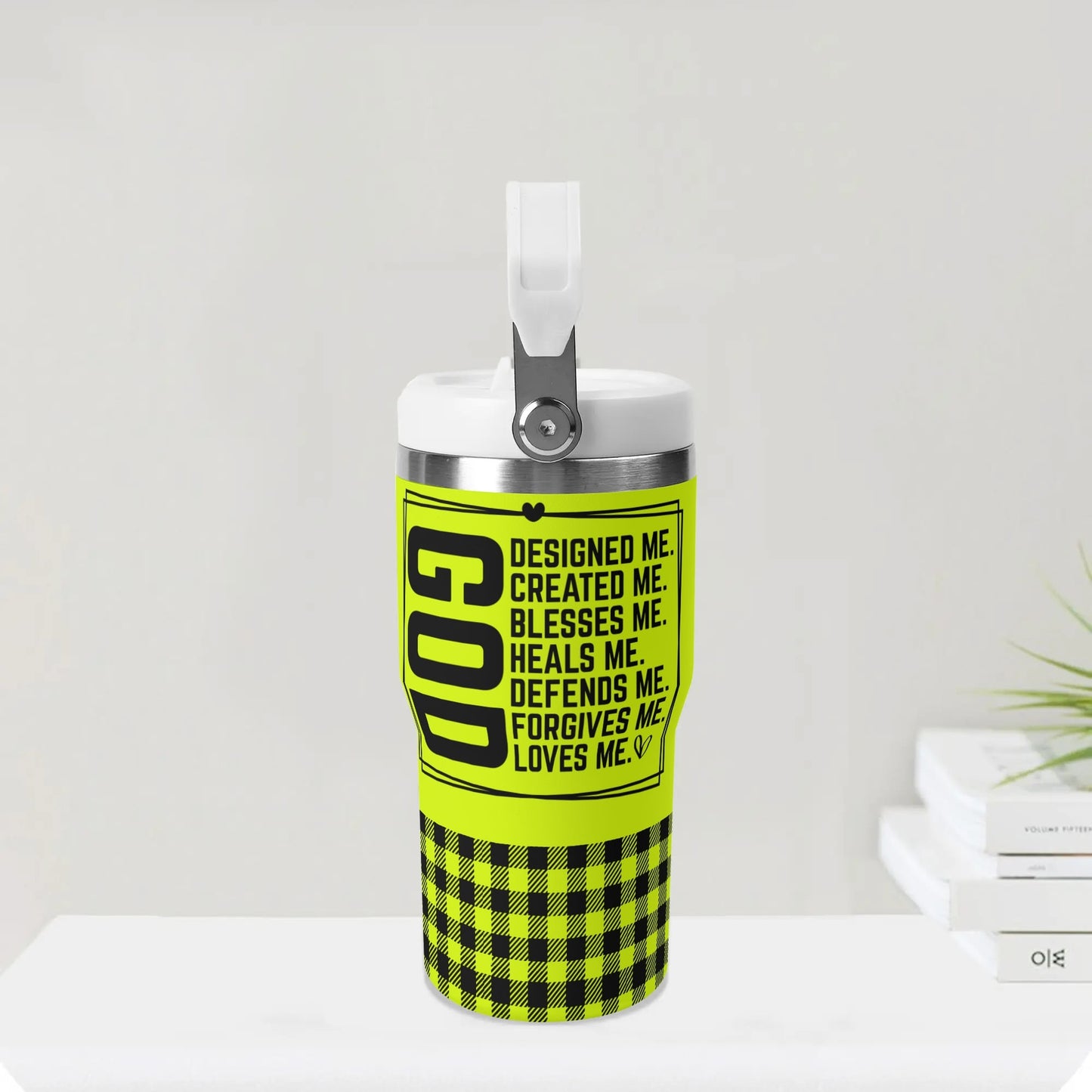 God Loves Me - 20oz Stainless Steel Water Bottle Coffee Mug Tumblers for Vehicle Cup Holders - Dishwasher Safe!