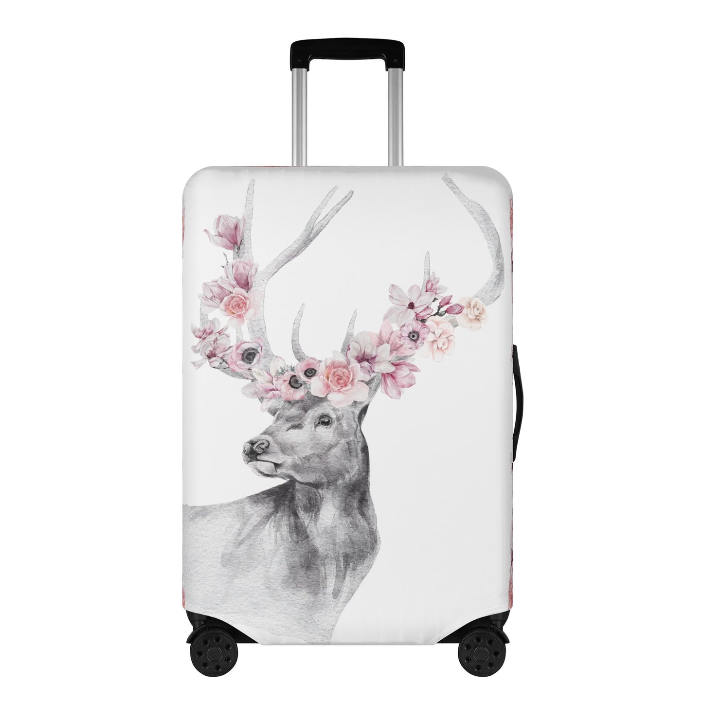 Floral Elk - Polyester Luggage Cover