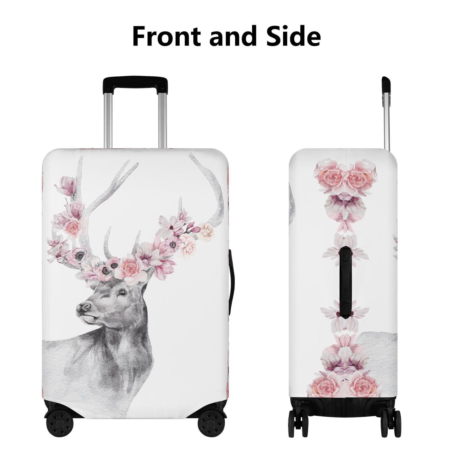 Floral Elk - Polyester Luggage Cover