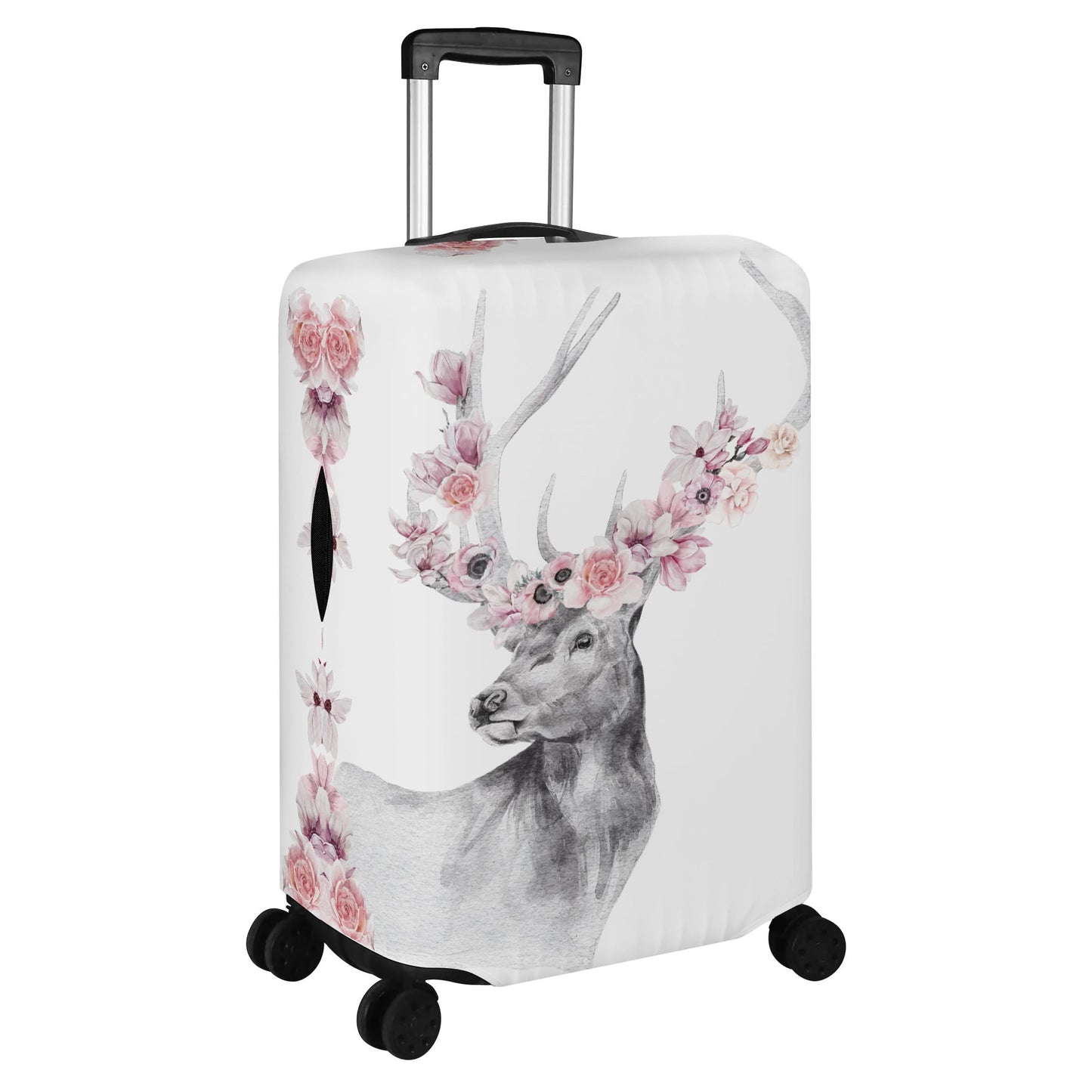 Floral Elk - Polyester Luggage Cover