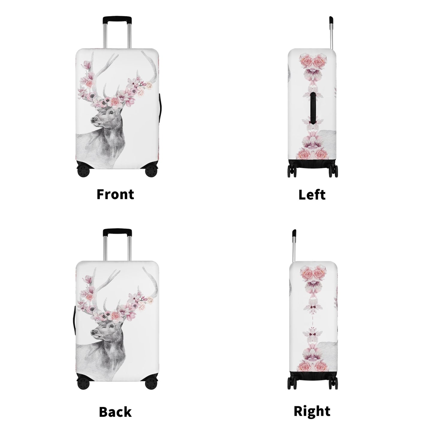 Floral Elk - Polyester Luggage Cover