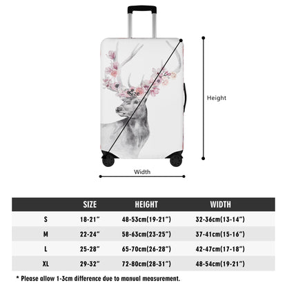 Floral Elk - Polyester Luggage Cover