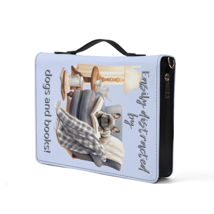 Easily Distracted by Books And Dogs - Book Cover With Pocket and Carrying Handle - Multiple Sizes Available