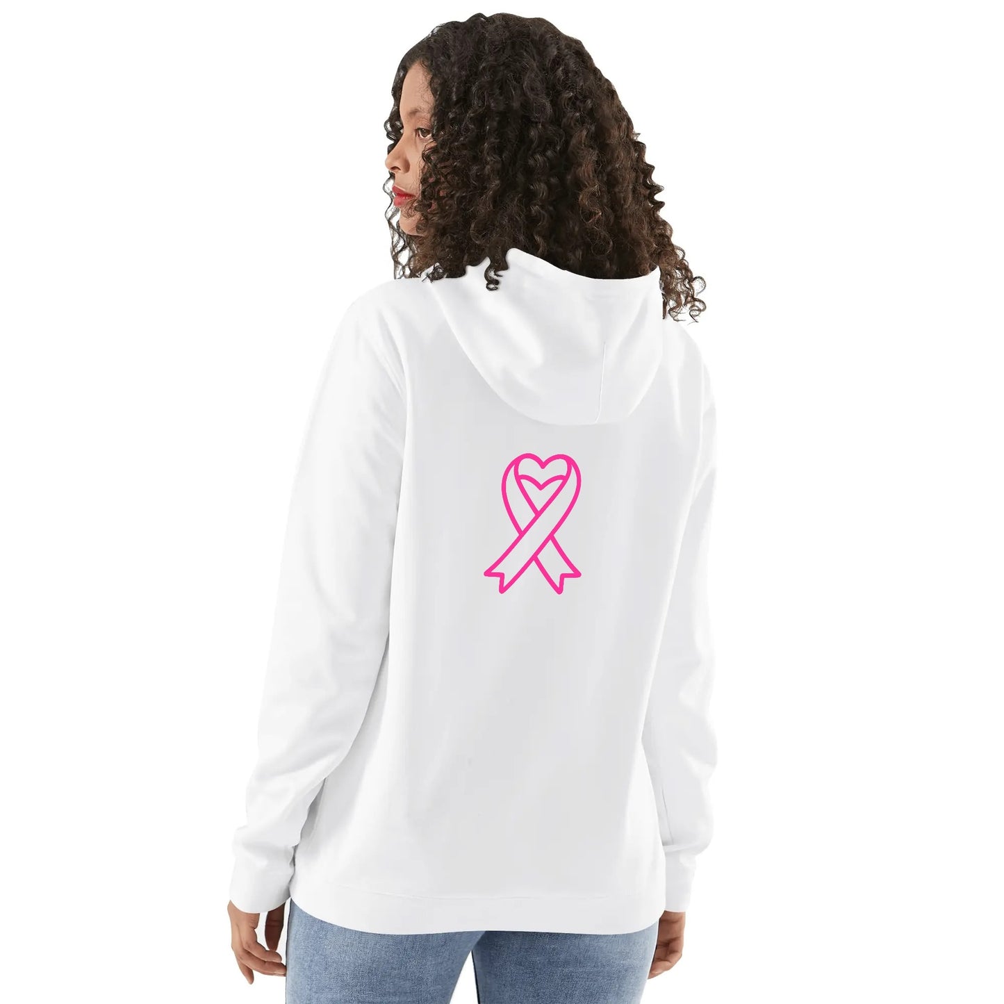 In October We Wear Pink - Unisex 100% Soft Cotton Hoodie - Fight Cancer - Front & Back Print