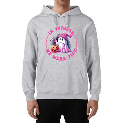 In October We Wear Pink - Unisex 100% Soft Cotton Hoodie - Fight Cancer - Front & Back Print