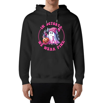 In October We Wear Pink - Unisex 100% Soft Cotton Hoodie - Fight Cancer - Front & Back Print