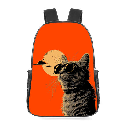 Cool Cat - 17 Transparent See Through Backpack/Bookbag - Single Compartment