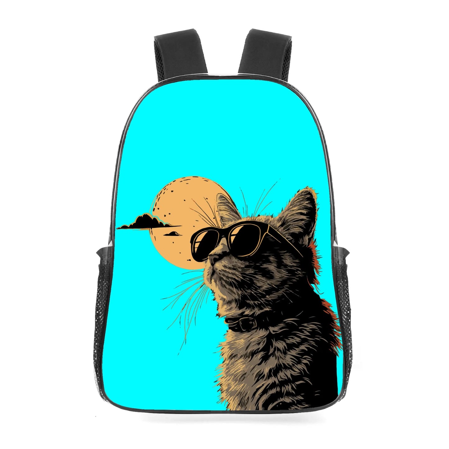 Cool Cat - 17 Transparent See Through Backpack/Bookbag - Single Compartment